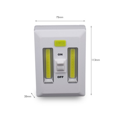 Two COBs up down light switches for homes, wall wireless battery operated LED cabinet door timer switch light